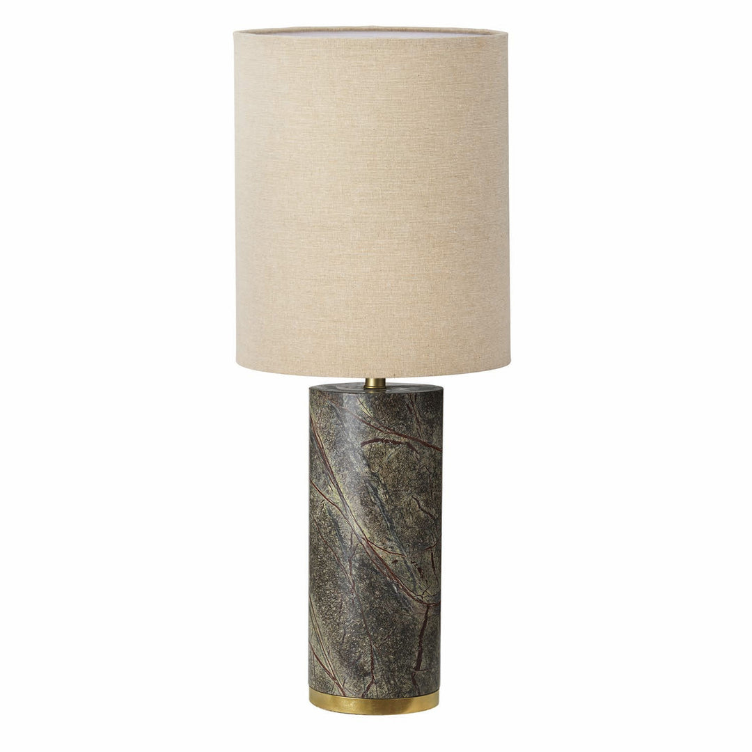 Cozy Living Ella Marble Lamp Forest Green w. Chambray shade