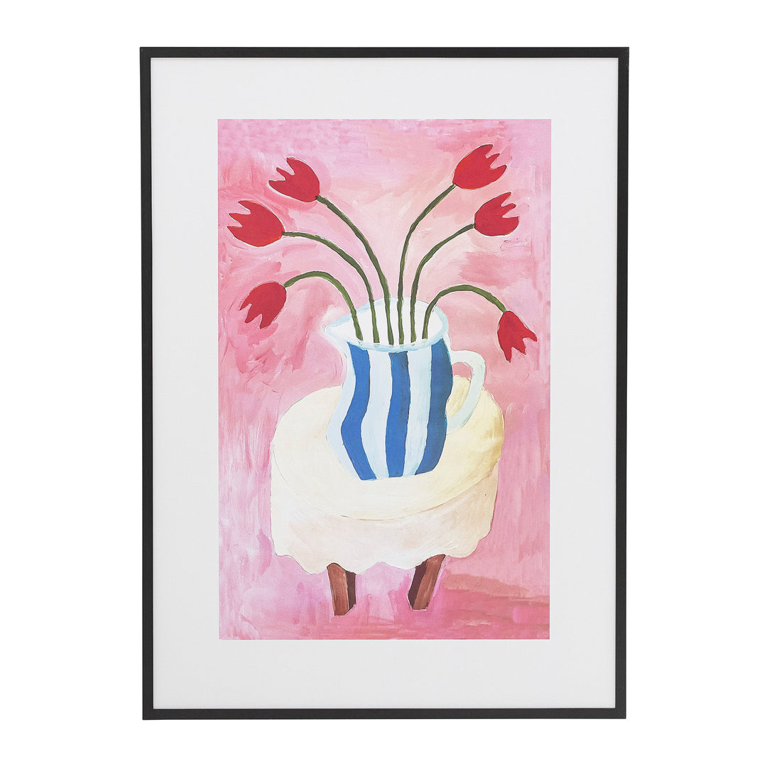Bloomingville Florentina Illustration med ramme, Sort, Fyr