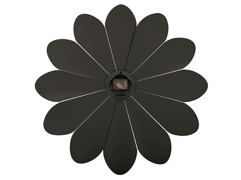 Karlsson Wall clock Flower plastic black