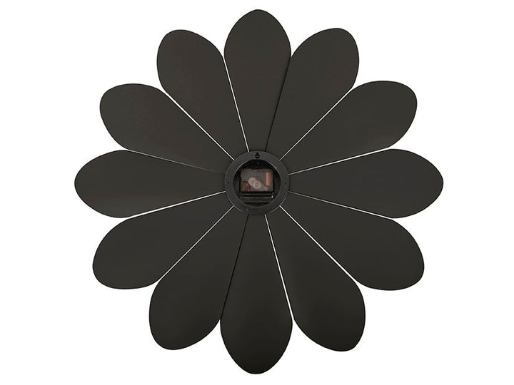 Karlsson Wall clock Flower plastic black