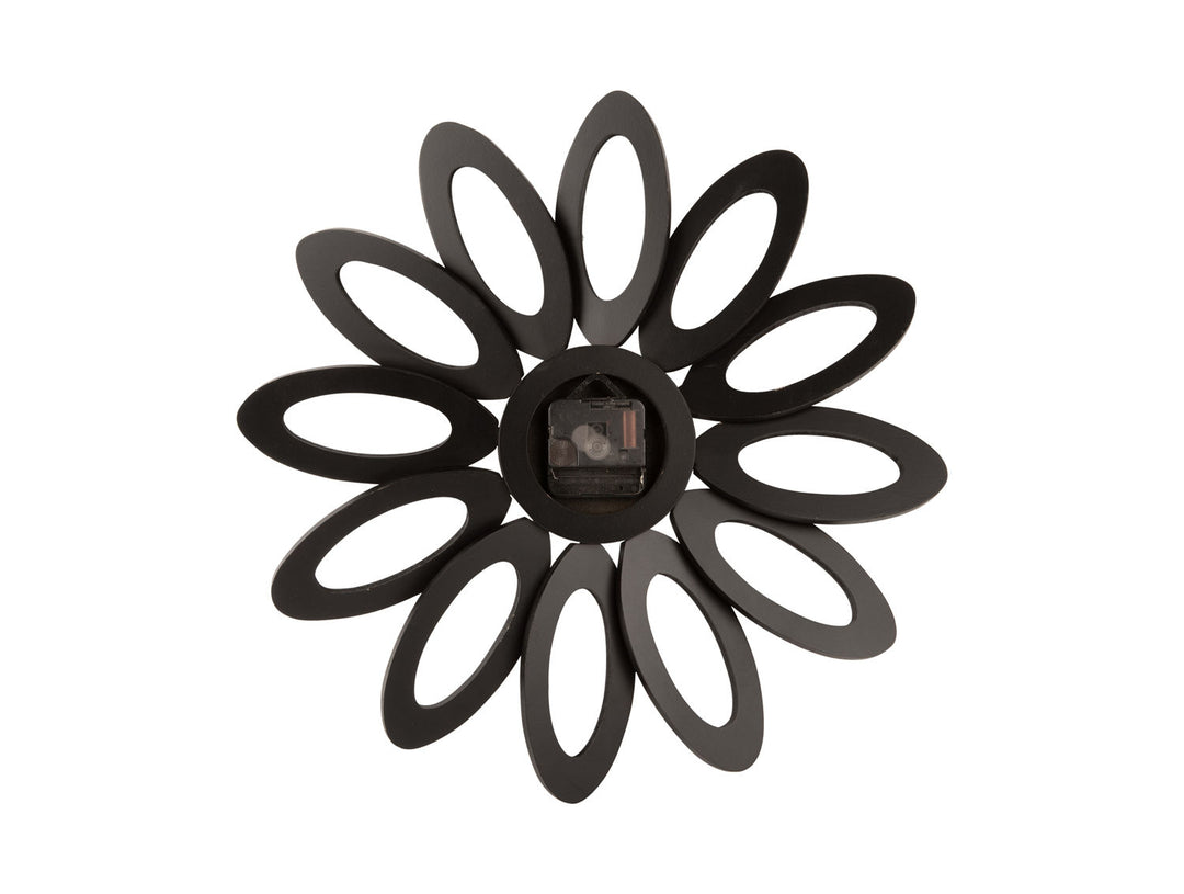 Karlsson Wall clock Fiore wood veneer black