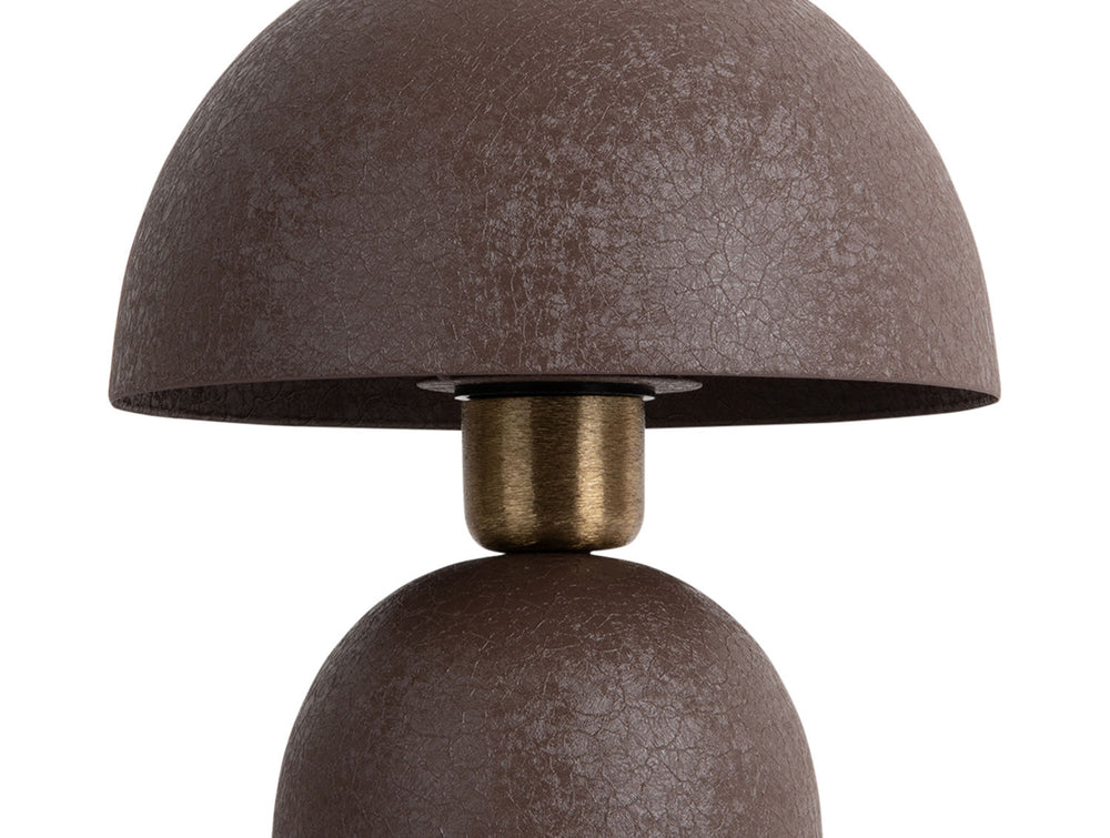 Leitmotiv Table lamp Boaz iron textured chocolate brown