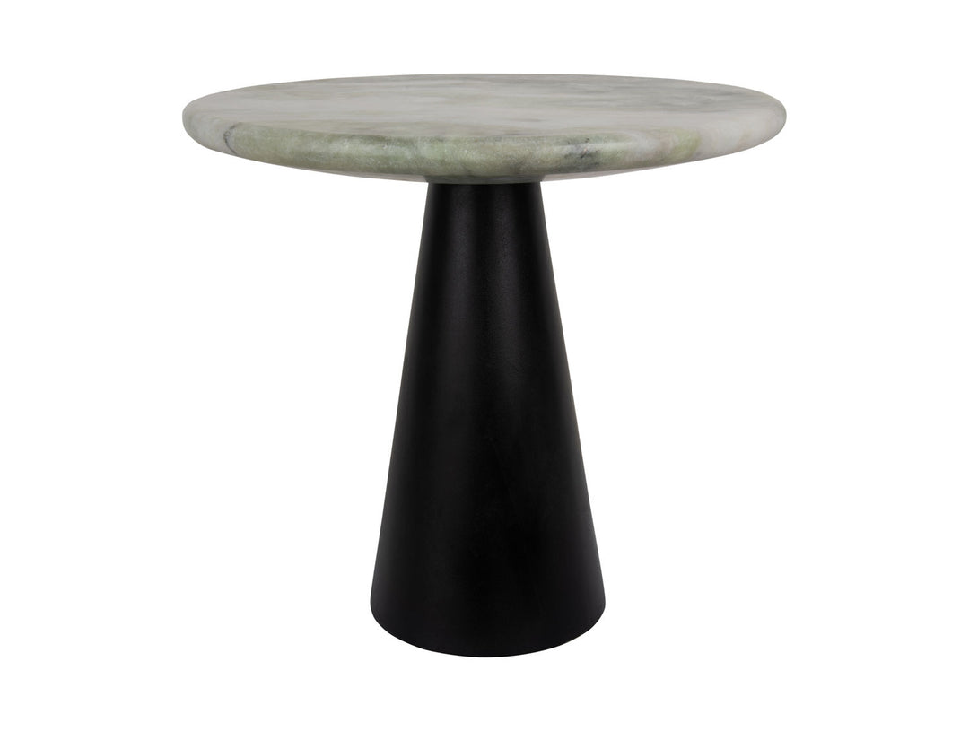 Leitmotiv Table Force marble himalayan green, black mango wood base