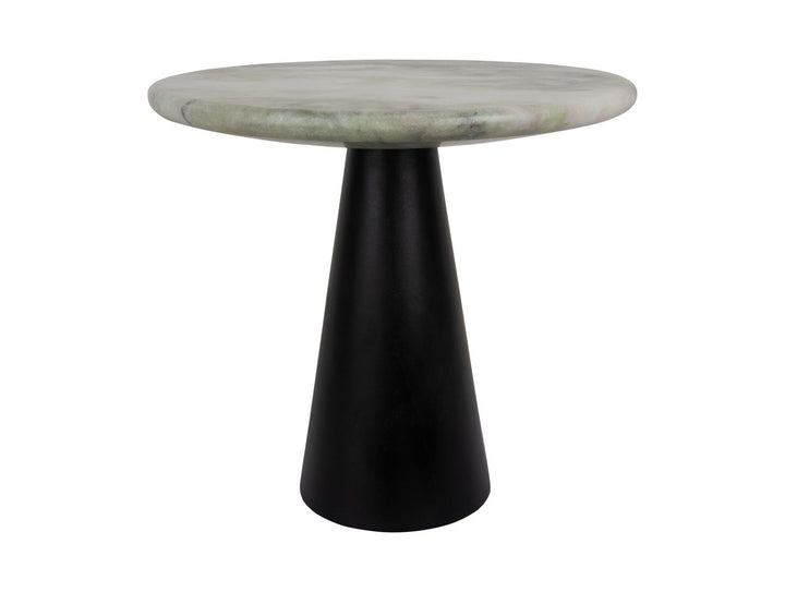 Leitmotiv Table Force marble himalayan green, black mango wood base
