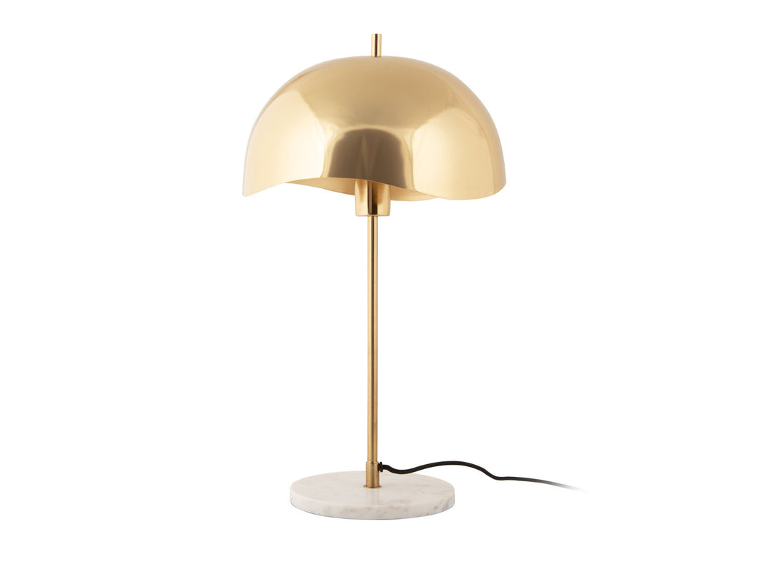 Leitmotiv Table lamp Waved Dome brushed gold plated