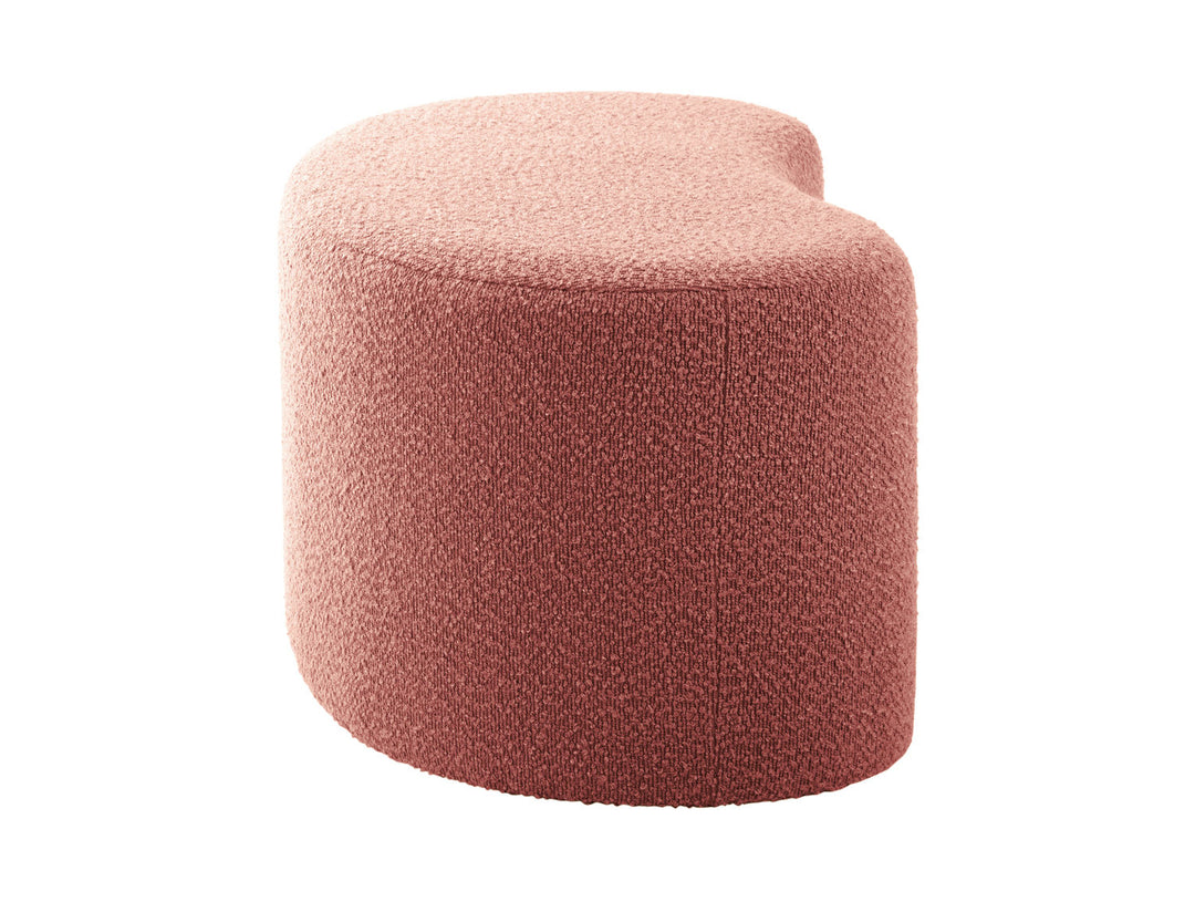 Leitmotiv Pouf Ada wave bouclé faded pink