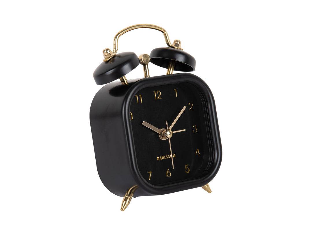 Karlsson Alarm clock Metallic Glam square black