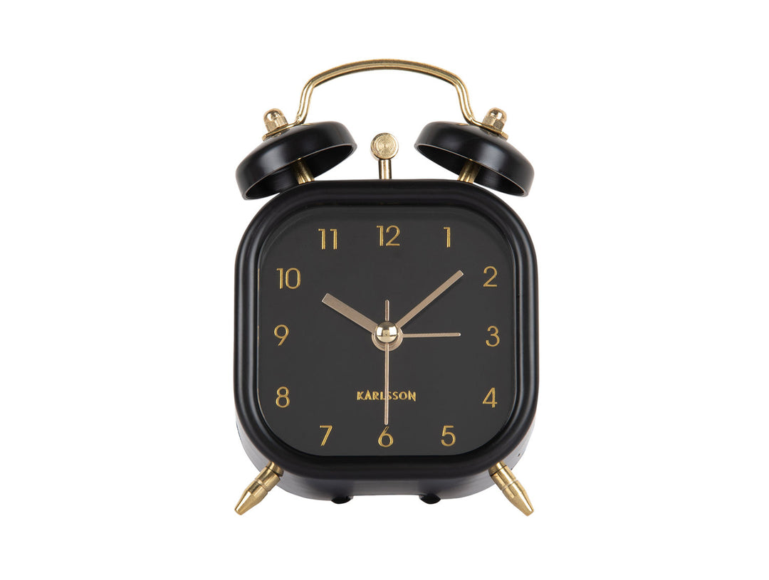 Karlsson Alarm clock Metallic Glam square black