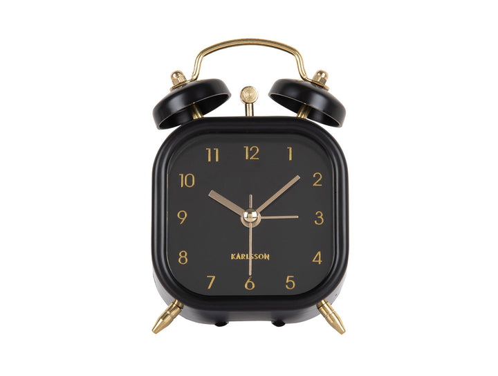 Karlsson Alarm clock Metallic Glam square black