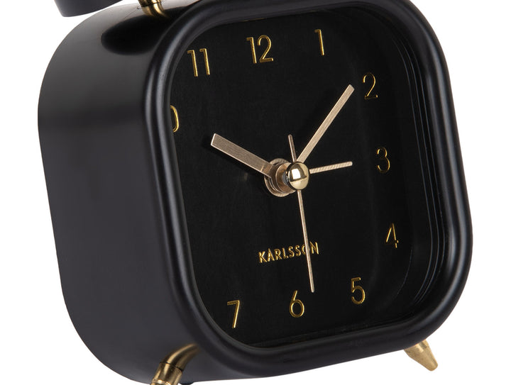 Karlsson Alarm clock Metallic Glam square black