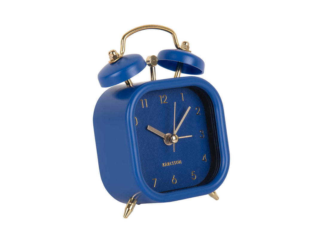 Karlsson Alarm clock Metallic Glam square dark blue