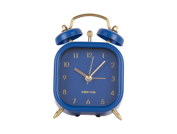 Karlsson Alarm clock Metallic Glam square dark blue