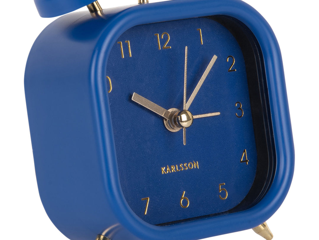 Karlsson Alarm clock Metallic Glam square dark blue