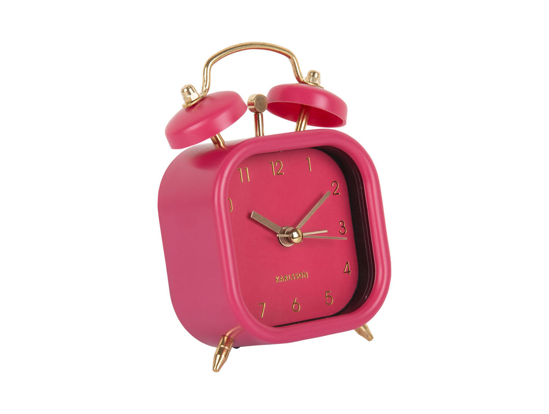 Karlsson Alarm clock Metallic Glam square dark pink