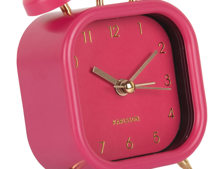 Karlsson Alarm clock Metallic Glam square dark pink