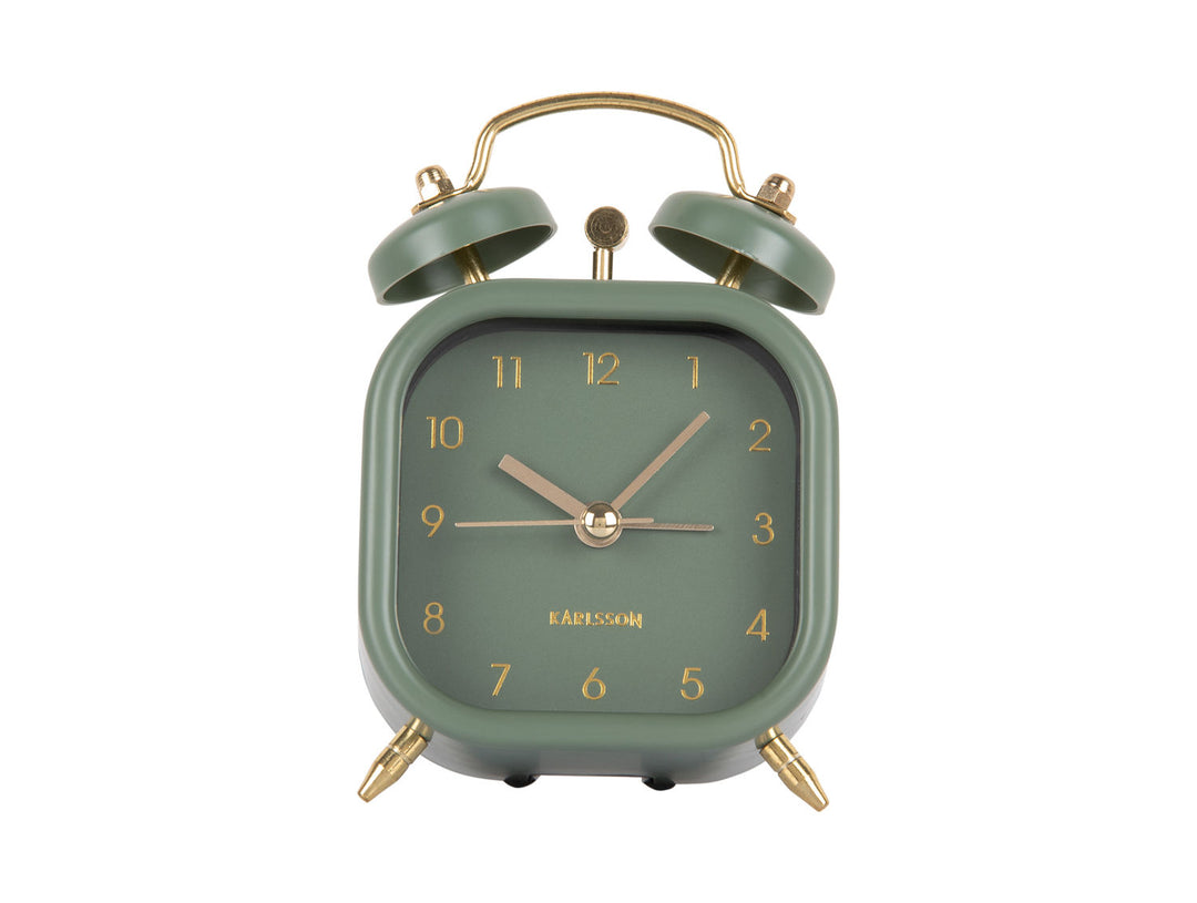 Karlsson Alarm clock Metallic Glam square jungle green