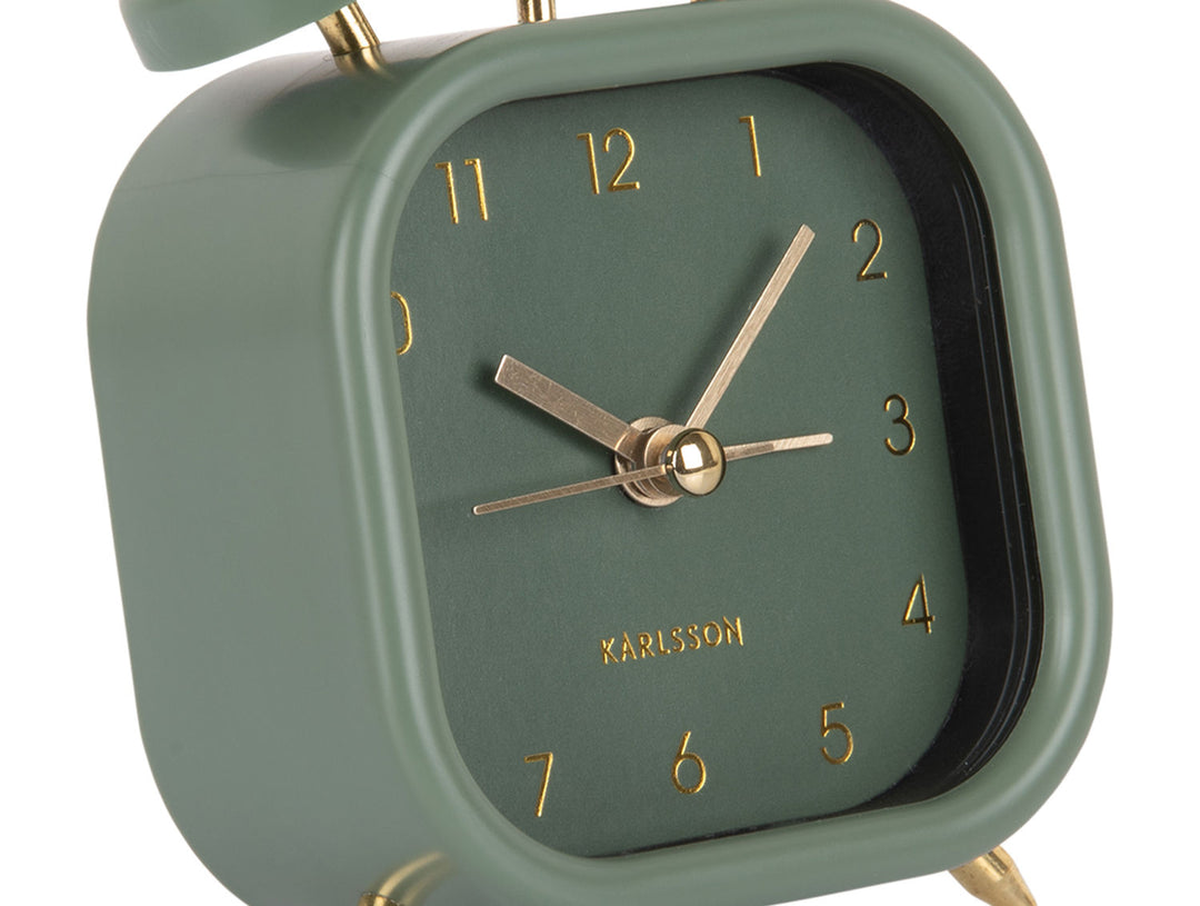 Karlsson Alarm clock Metallic Glam square jungle green