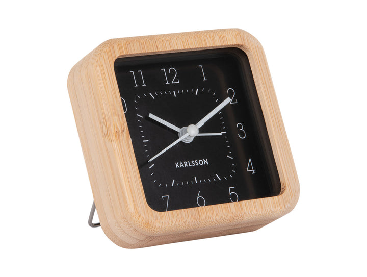 Karlsson Alarm clock Neat bamboo square black