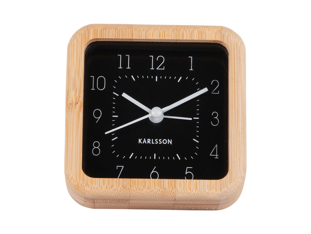 Karlsson Alarm clock Neat bamboo square black