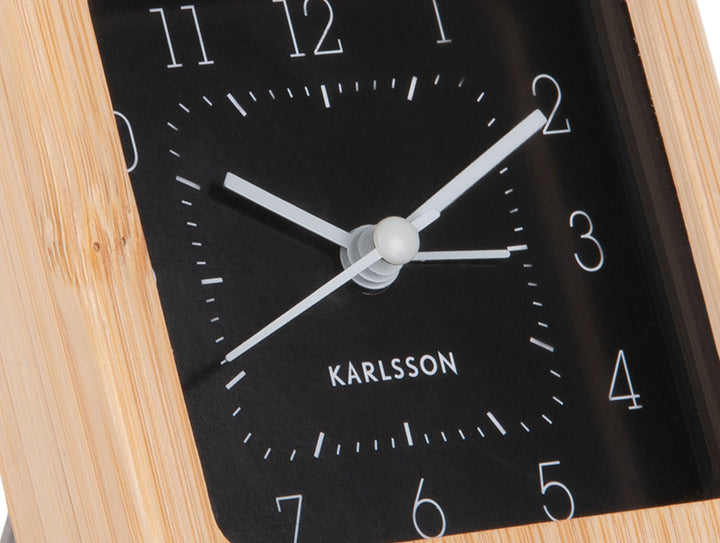 Karlsson Alarm clock Neat bamboo square black