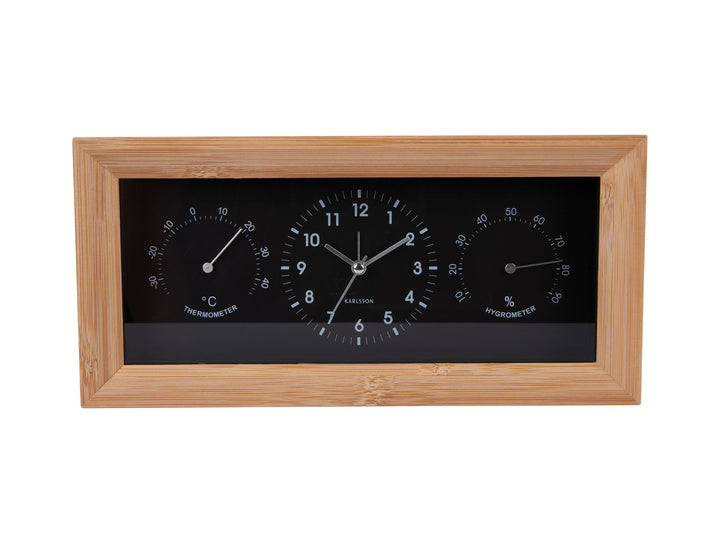 Karlsson Alarm clock Neat bamboo rectangle black