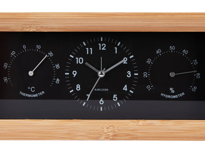 Karlsson Alarm clock Neat bamboo rectangle black