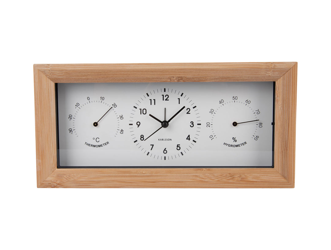 Karlsson Alarm clock Neat bamboo rectangle white