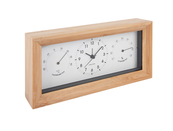 Karlsson Alarm clock Neat bamboo rectangle white