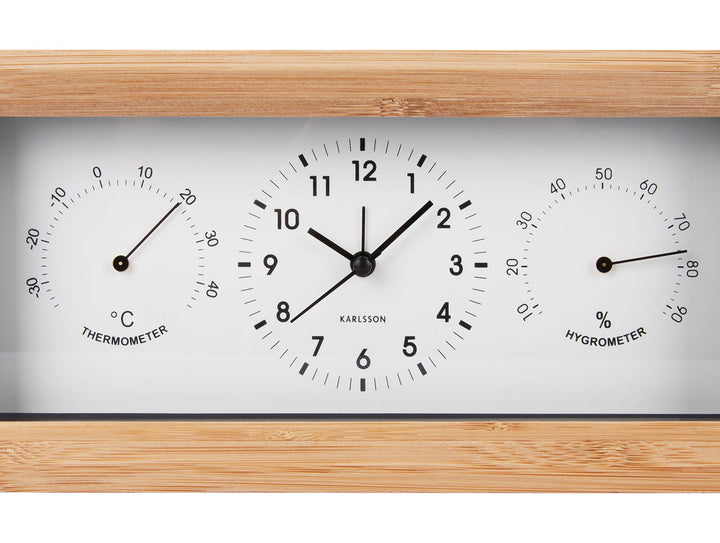 Karlsson Alarm clock Neat bamboo rectangle white