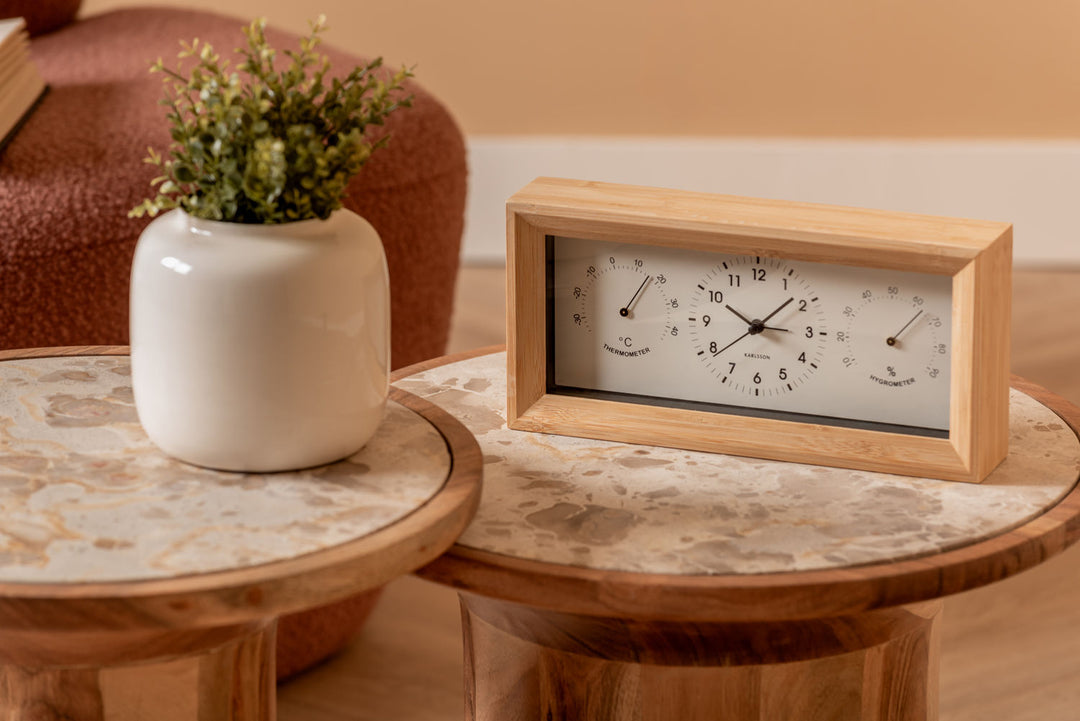 Karlsson Alarm clock Neat bamboo rectangle white