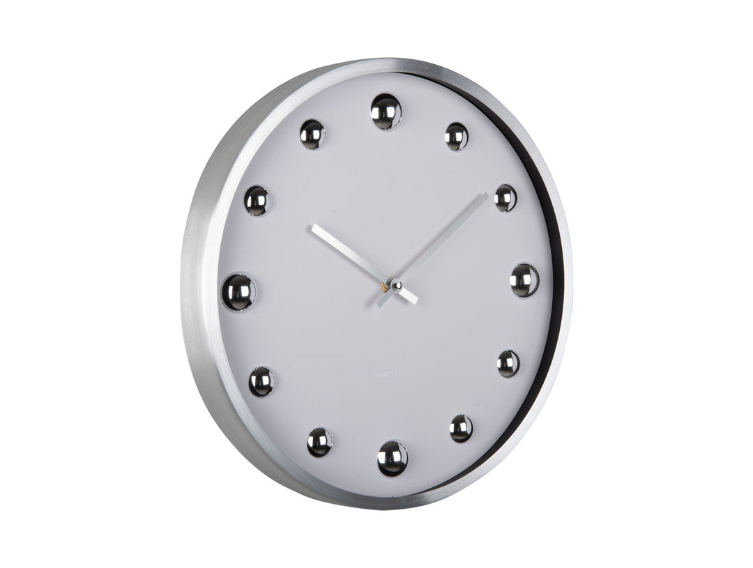 Karlsson Wall clock Shiny Dots white w. silver