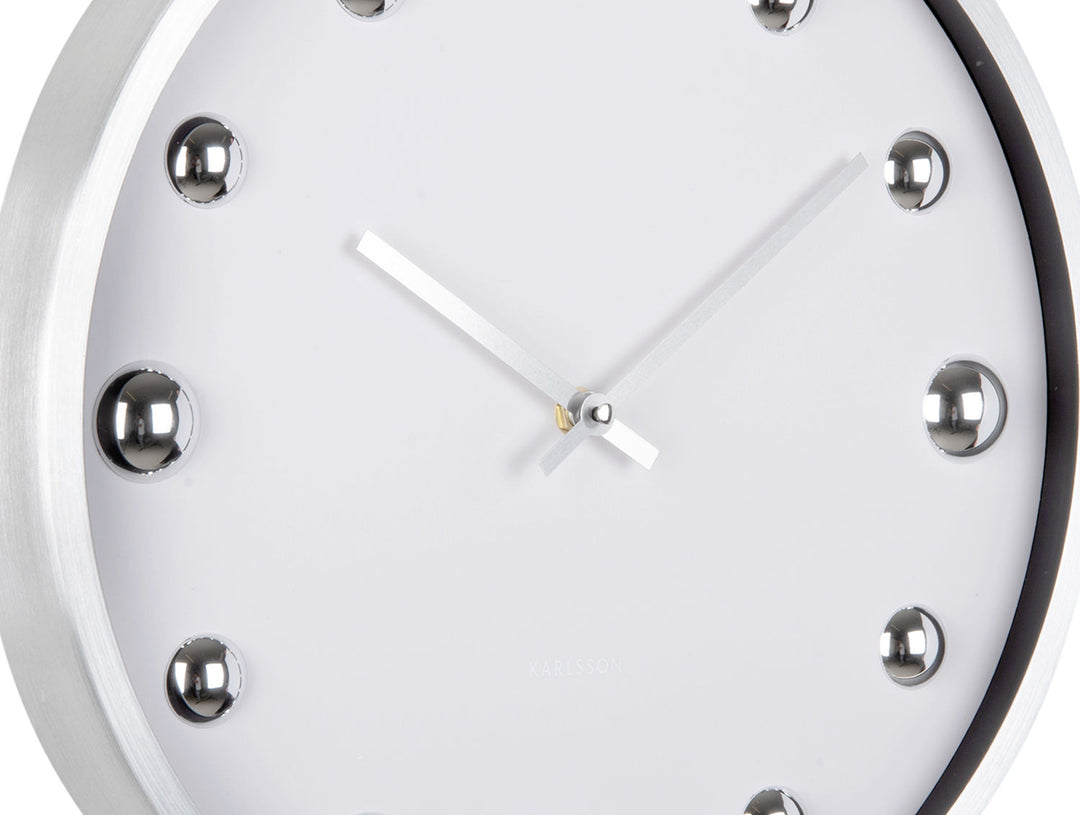 Karlsson Wall clock Shiny Dots white w. silver