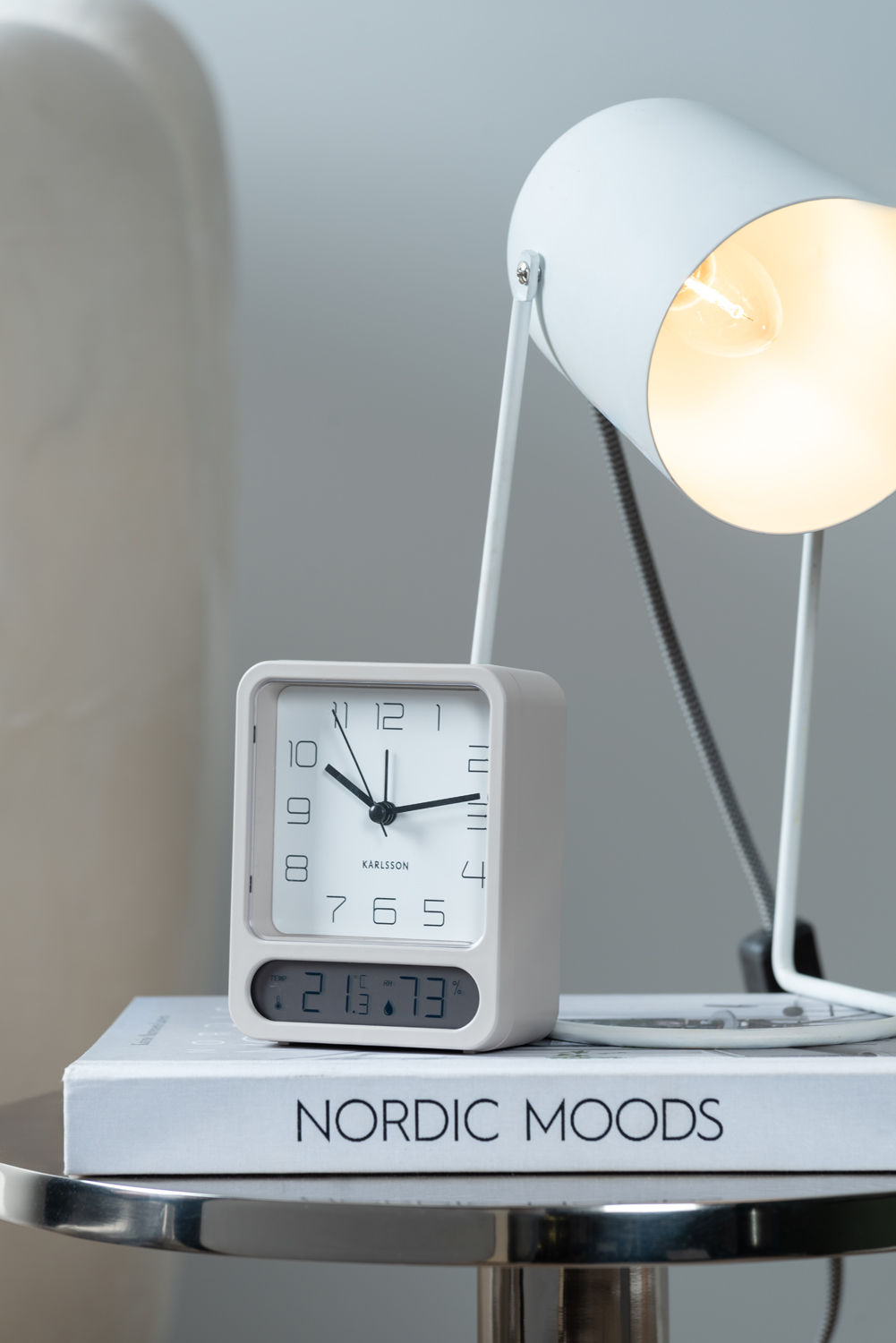 Karlsson Alarm clock Duo matt warm grey