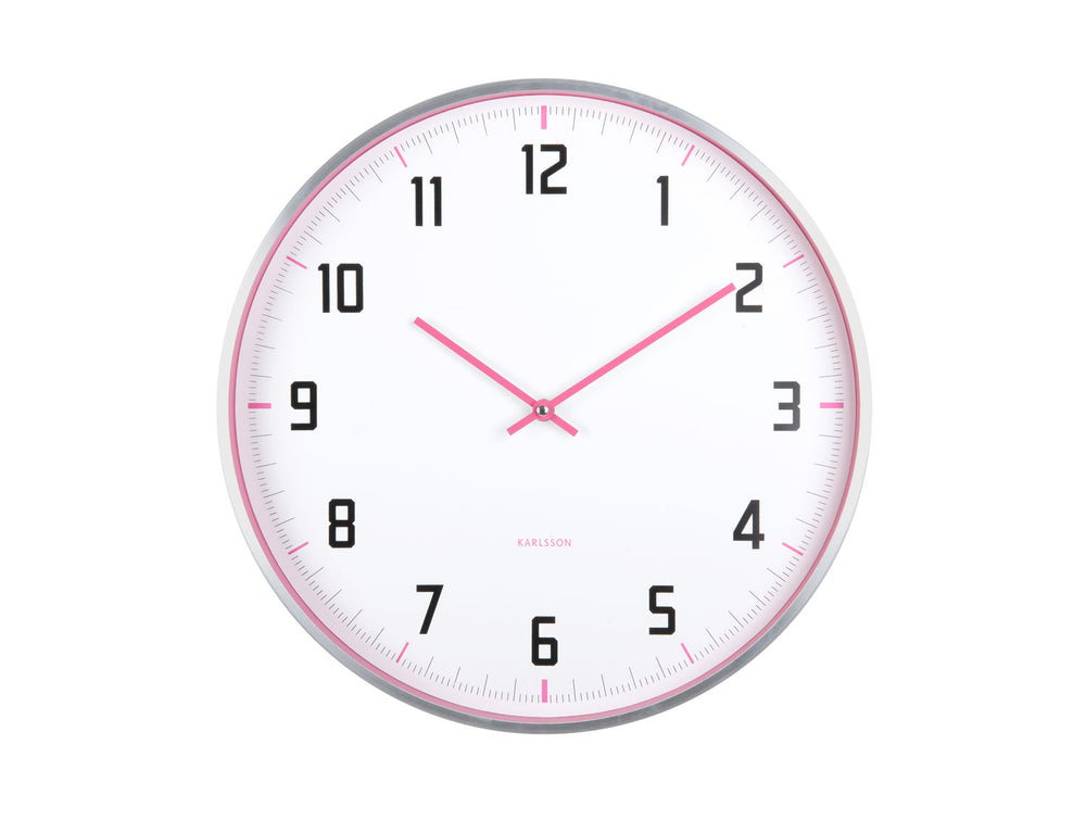 Karlsson Wall clock Sporty bright pink