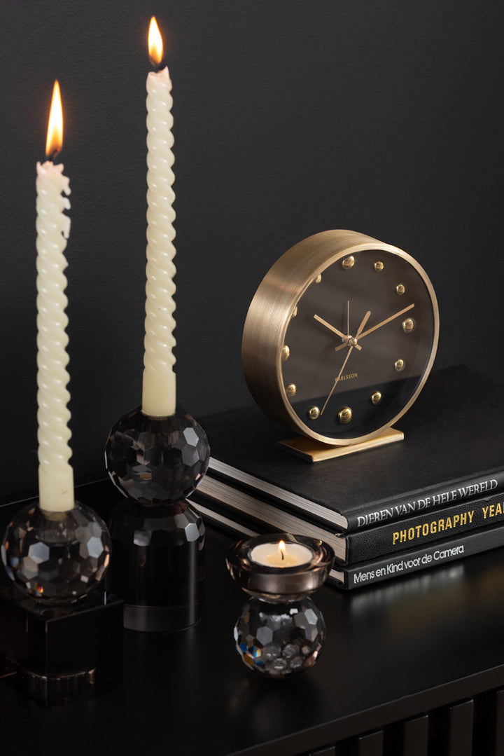 Karlsson Alarm clock Shiny Dots black w. gold