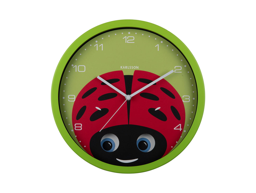 Karlsson Wall clock Peekaboo Bunny dark green