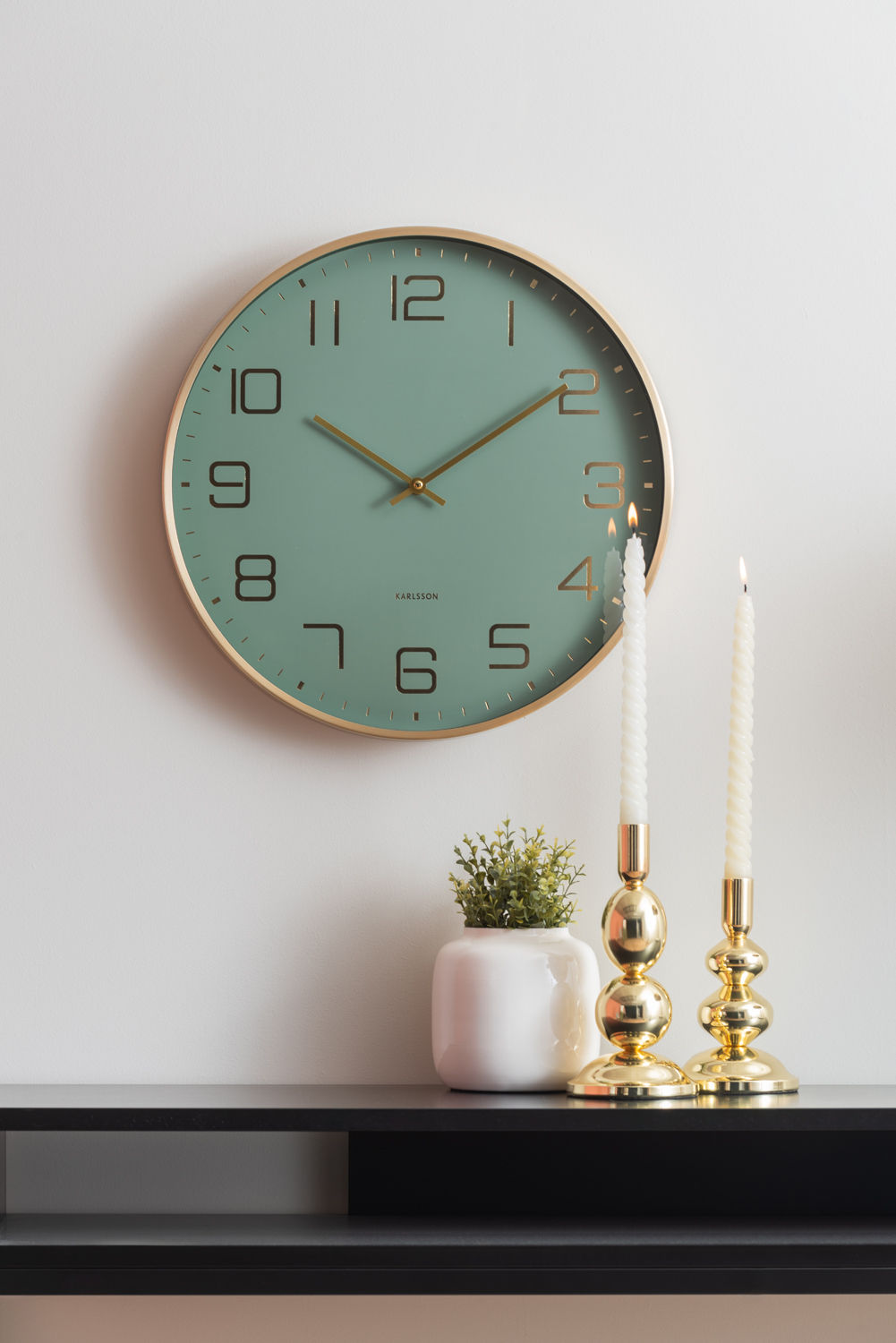 Karlsson Wall clock Elegance Glow jungle green