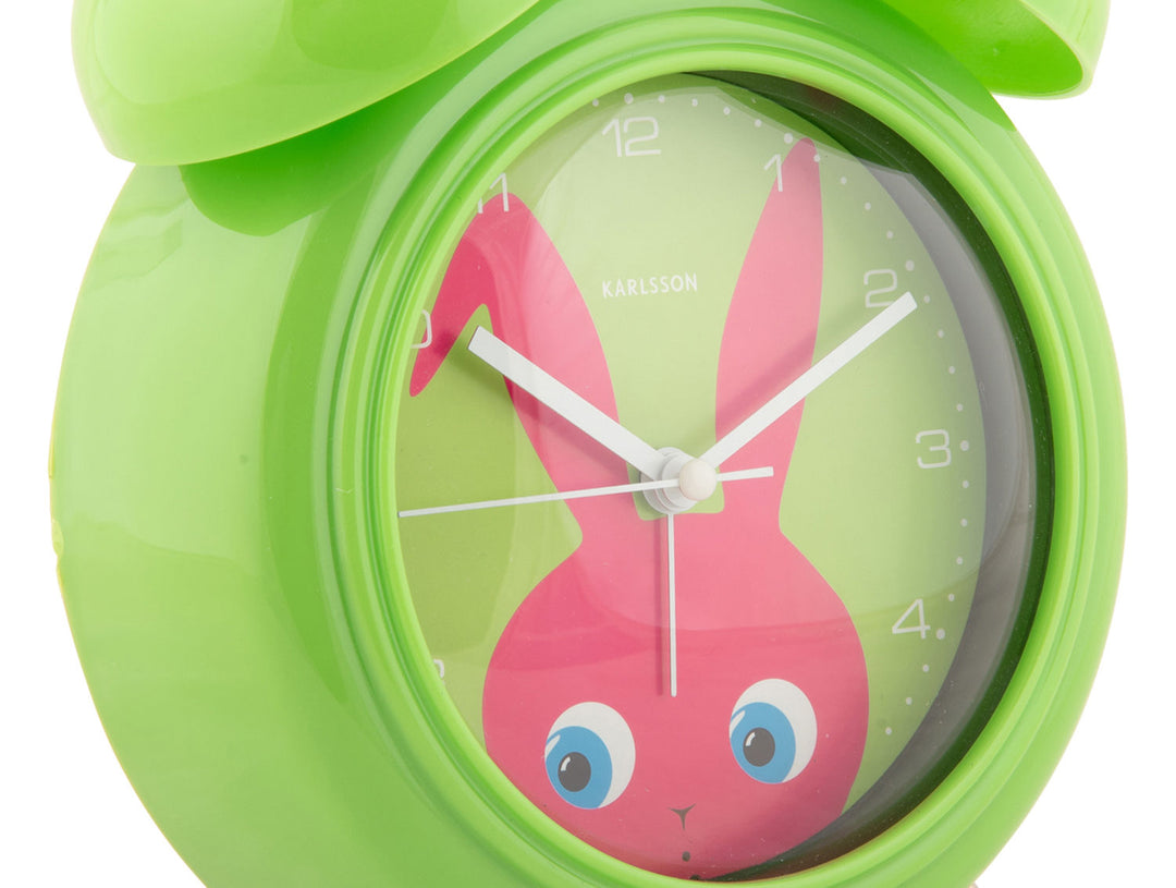 Karlsson Alarm clock Peekaboo Bunny dark green