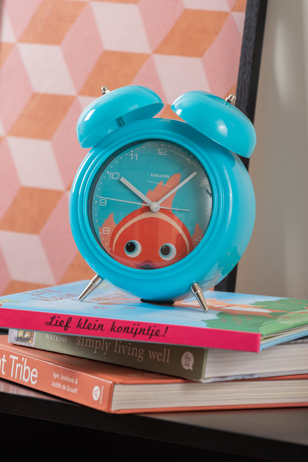 Karlsson Alarm clock Peekaboo Goldfish light blue