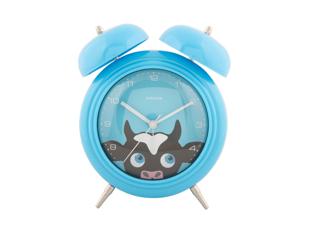 Karlsson Alarm clock Peekaboo Cow blue