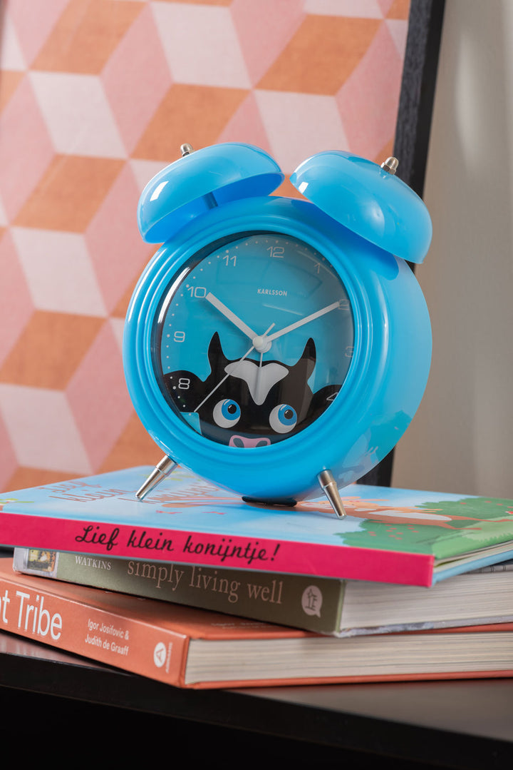 Karlsson Alarm clock Peekaboo Cow blue