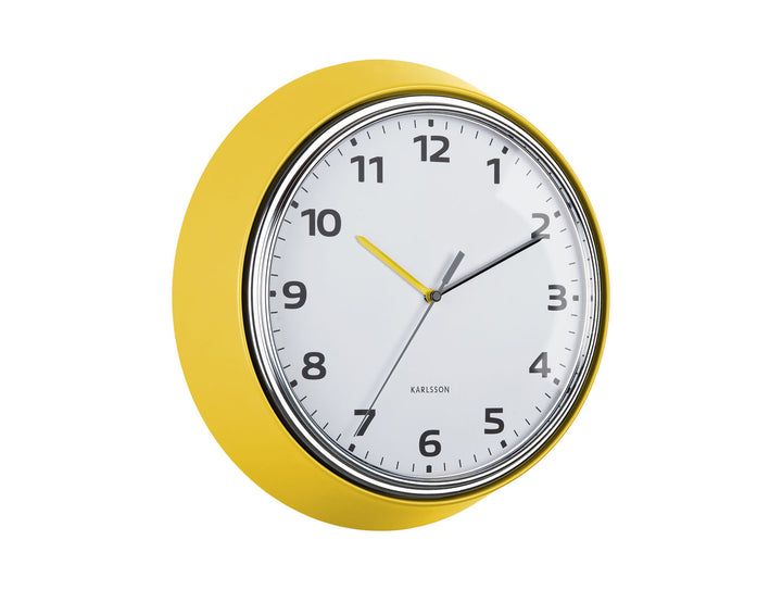 Karlsson Wall clock Modern Retro bright yellow