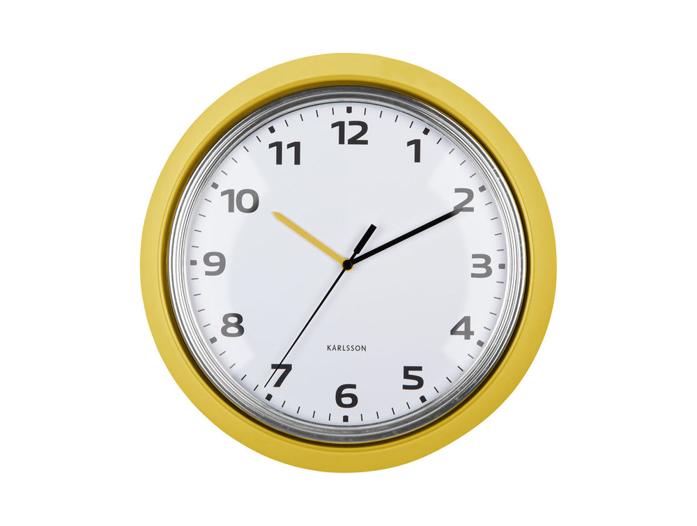 Karlsson Wall clock Modern Retro bright yellow