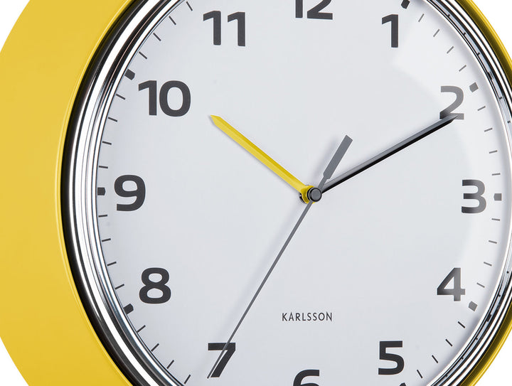 Karlsson Wall clock Modern Retro bright yellow