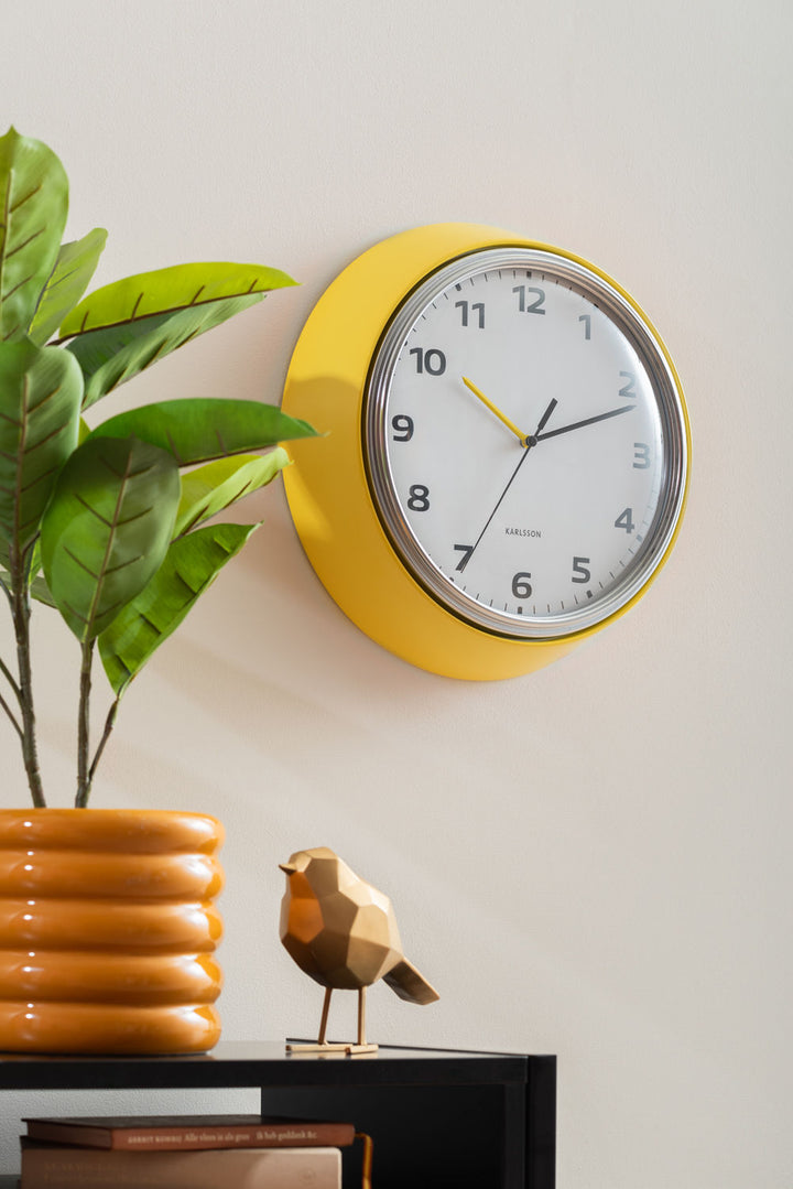 Karlsson Wall clock Modern Retro bright yellow