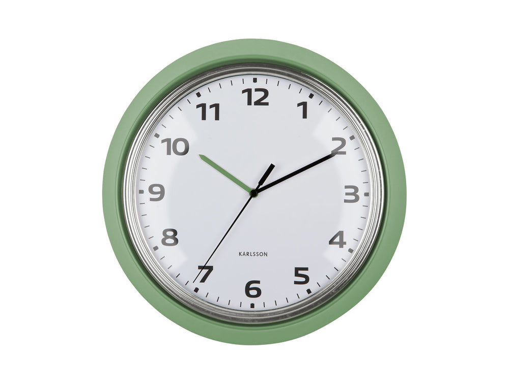 Karlsson Wall clock Modern Retro jungle green