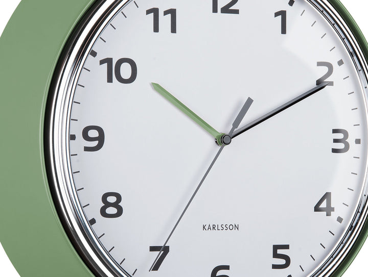 Karlsson Wall clock Modern Retro jungle green