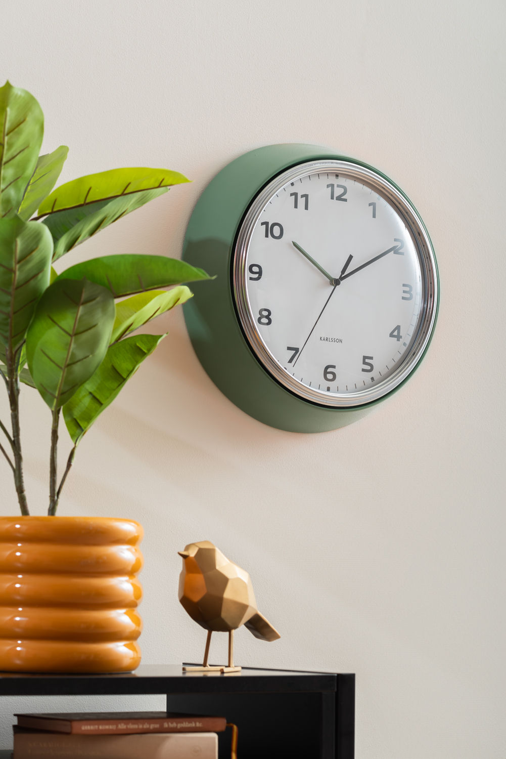 Karlsson Wall clock Modern Retro jungle green