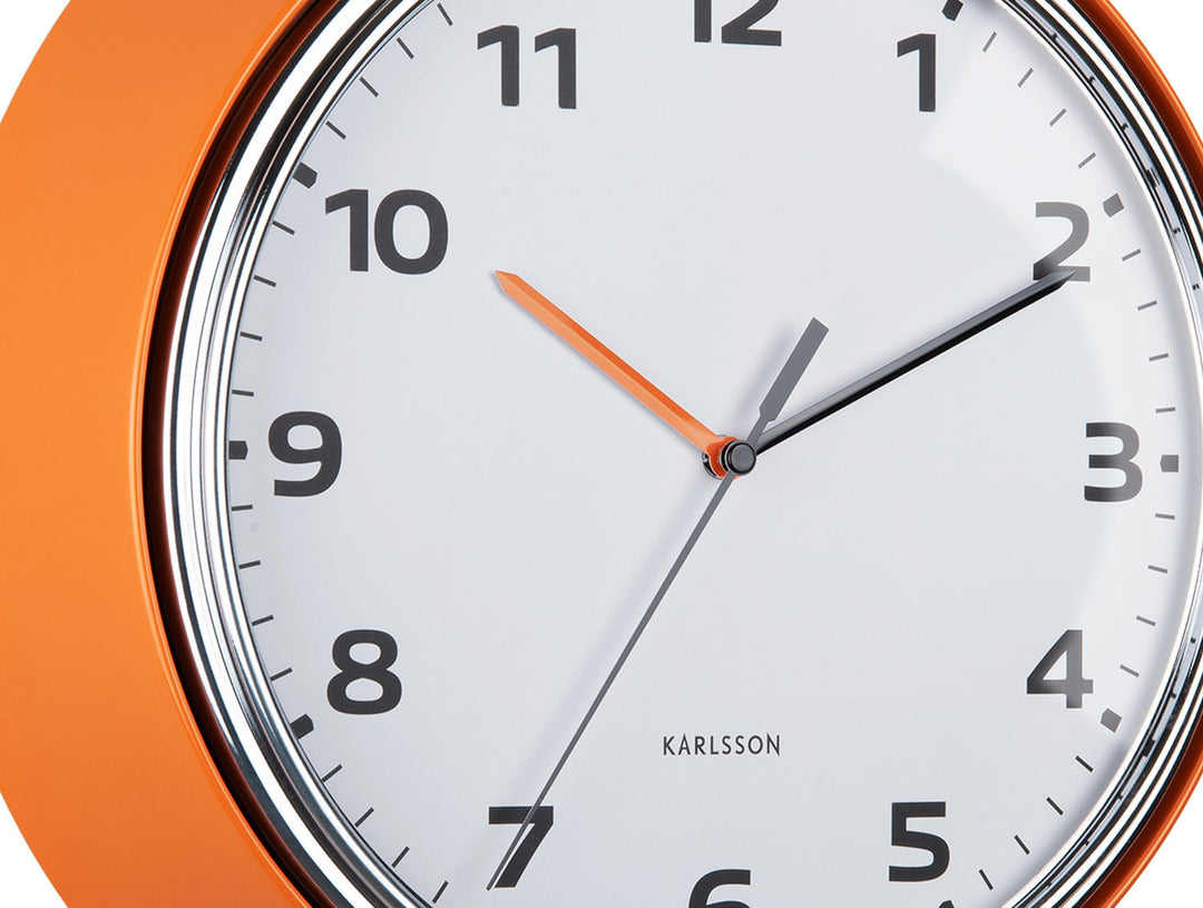 Karlsson Wall clock Modern Retro bright orange