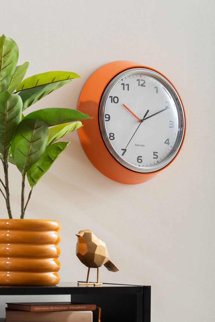 Karlsson Wall clock Modern Retro bright orange